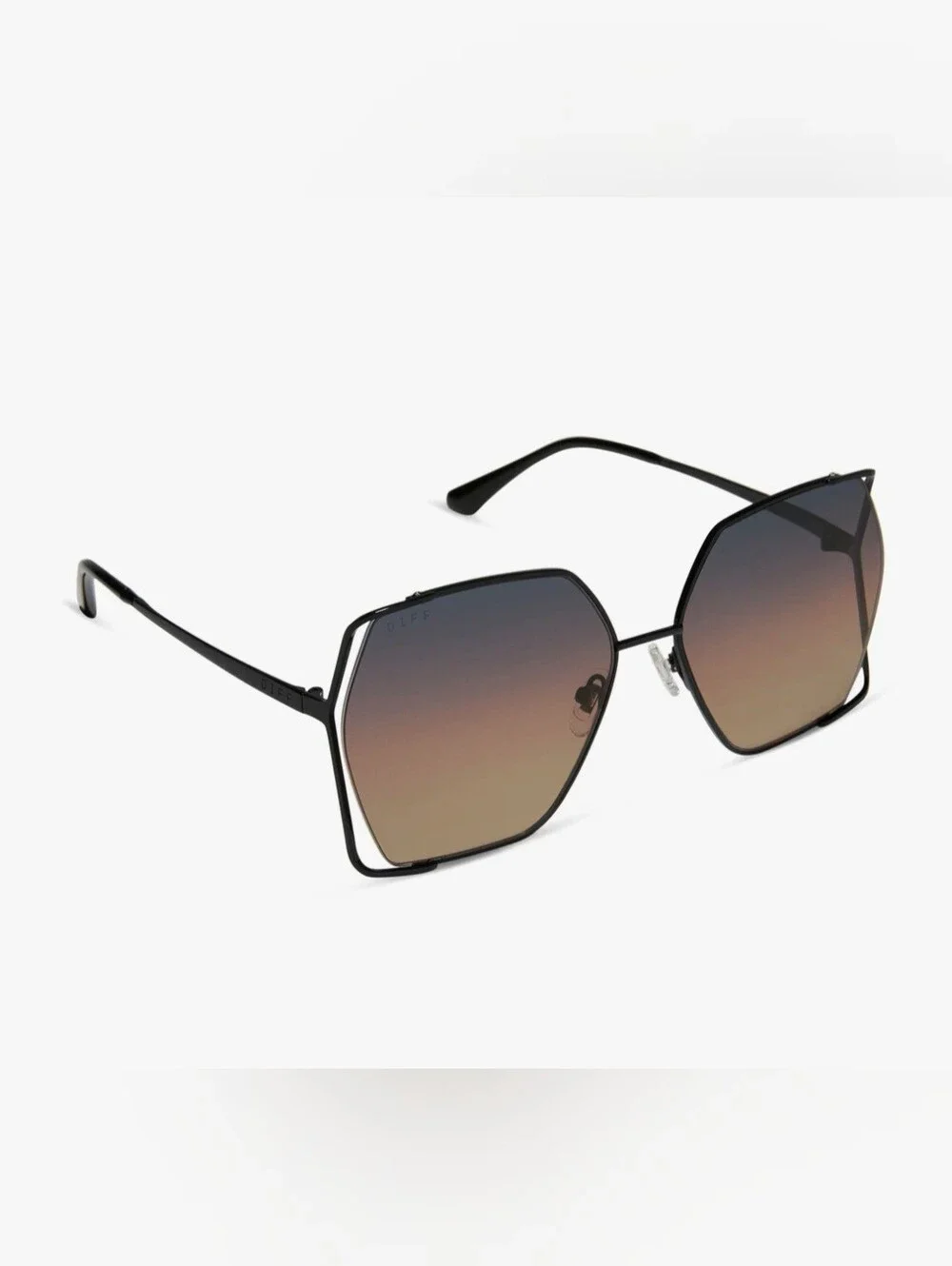 NIB! DIFF Eyewear, Donna IV, black twilight gradient polarized sunglasses